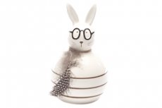 deco konijn wit met bril M