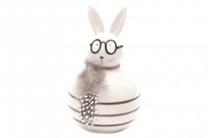deco konijn wit met bril S