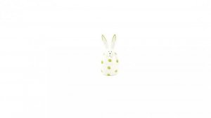 CH116925 konijn H 18 wit en groen dots keramiek